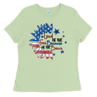 Land Of The Free Because Of The Brave Ladies Tee | Teevron