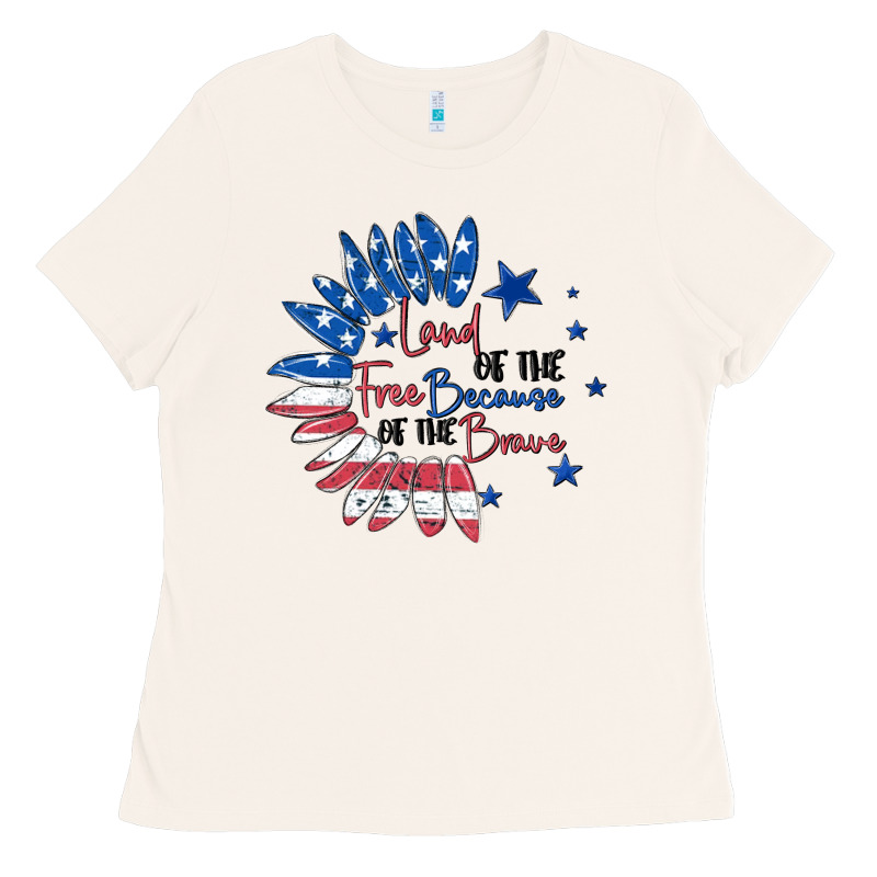 Land Of The Free Because Of The Brave Ladies Tee by MaliasSmallBusiness | Teevron
