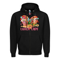 Black cupids favorite lunch lady Zipper Hoodie - MaliasSmallBusiness