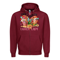 Burgundy cupids favorite lunch lady Zipper Hoodie - MaliasSmallBusiness