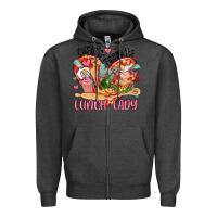 Charcoal Heather cupids favorite lunch lady Zipper Hoodie - MaliasSmallBusiness