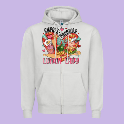 Cupids Favorite Lunch Lady Zipper Hoodie Designed By Maliassmallbusiness