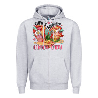 Heather Grey cupids favorite lunch lady Zipper Hoodie - MaliasSmallBusiness