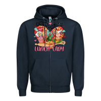 Navy cupids favorite lunch lady Zipper Hoodie - MaliasSmallBusiness