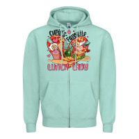 Seafoam cupids favorite lunch lady Zipper Hoodie - MaliasSmallBusiness