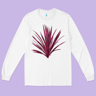 Pink Cordyline Long Sleeve Tee Designed By Lillyallendesigns
