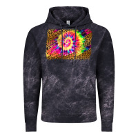 Cloud Black leopard, tie die backgraund Vintage Hoodie - JahusDesignShop