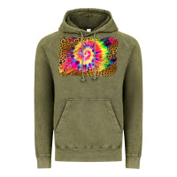 Vintage Olive leopard, tie die backgraund Vintage Hoodie - JahusDesignShop