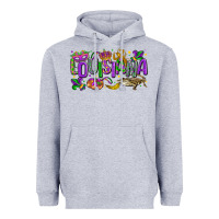Heather Grey louisiana mardi gras Heavyweight Hoodie - LillyAllenDesigns