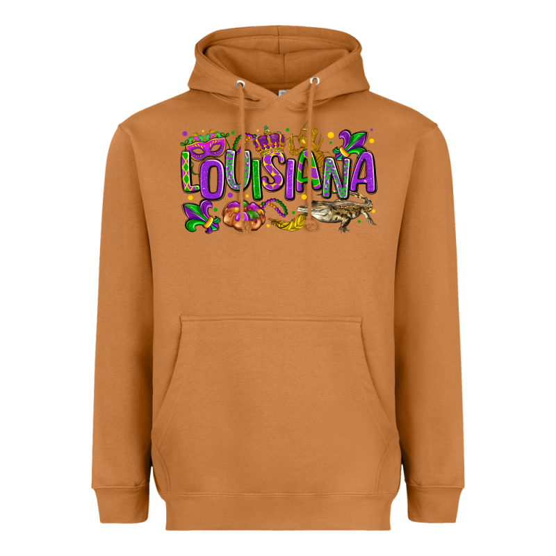 Louisiana Mardi Gras Heavyweight Hoodie by LillyAllenDesigns | Teevron