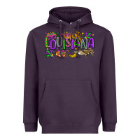 Plum louisiana mardi gras Heavyweight Hoodie - LillyAllenDesigns