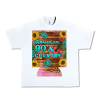 White raised 90's country guitar cactus sunflower's 12 oz can cooler (regula Urban Heavy Tee - Artiststas