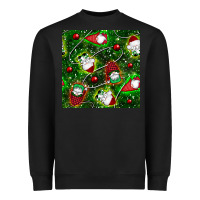 Black christmas gnomes seamless pattern Heavyweight Sweatshirt - BundleAndBundleShop