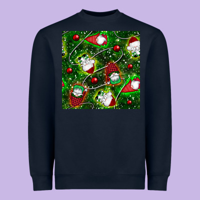 Christmas Gnomes Seamless Pattern Heavyweight Sweatshirt Designed By Bundleandbundleshop