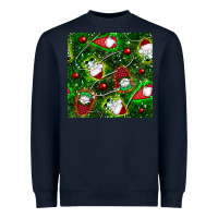 Navy christmas gnomes seamless pattern Heavyweight Sweatshirt - BundleAndBundleShop
