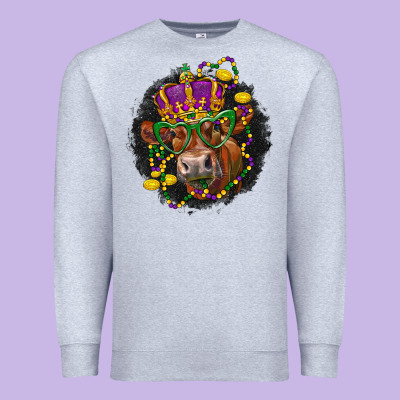Mardi Gras Red Angus Premium Sweatshirt Designed By Lillyallendesigns