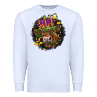 White Mardi Gras red Angus Premium Sweatshirt - LillyAllenDesigns