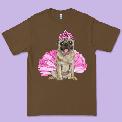 Premium Tee balerina pug with tutu