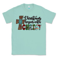 Seafoam christmas begins with christ Classic Tee - AdoDesignShop