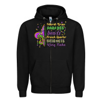Black mardi gras parades beads french quarter beignets k Zipper Hoodie - MaliasSmallBusiness