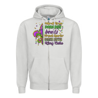 Dove Grey mardi gras parades beads french quarter beignets k Zipper Hoodie - MaliasSmallBusiness