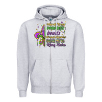 Heather Grey mardi gras parades beads french quarter beignets k Zipper Hoodie - MaliasSmallBusiness