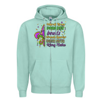 Seafoam mardi gras parades beads french quarter beignets k Zipper Hoodie - MaliasSmallBusiness