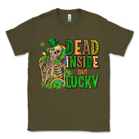 Army Green dead inside but lucky  with skeleton Classic Tee - AdoDesignShop
