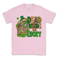 Bubblegum Pink dead inside but lucky  with skeleton Classic Tee - AdoDesignShop