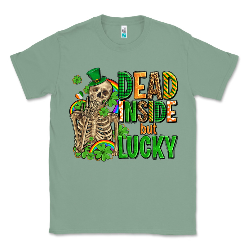 Dead Inside But Lucky  With Skeleton Classic Tee by AdoDesignShop | Teevron