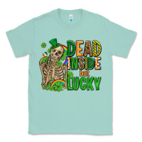 Seafoam dead inside but lucky  with skeleton Classic Tee - AdoDesignShop
