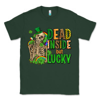Sports Green dead inside but lucky  with skeleton Classic Tee - AdoDesignShop