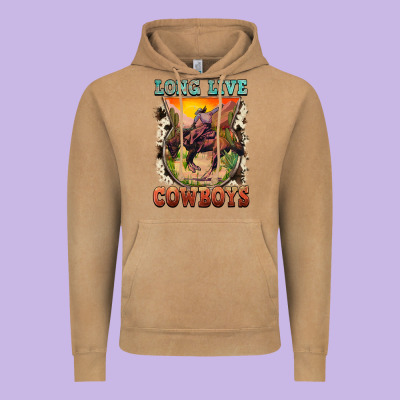 Long Live Cowboys Vintage Hoodie Designed By Fadigitalartstudio