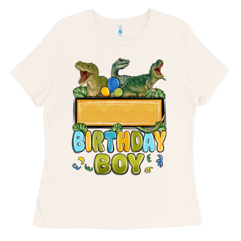 Customized Dinosaur Birthday Boy Ladies Tee by MaliasSmallBusiness | Teevron