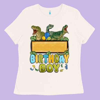 Ladies Tee customized dinosaur birthday boy
