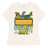 Bone customized dinosaur birthday boy Ladies Tee - MaliasSmallBusiness
