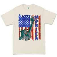 Bone usa flag with statue of liberty Premium Tee - texasbilliewilder