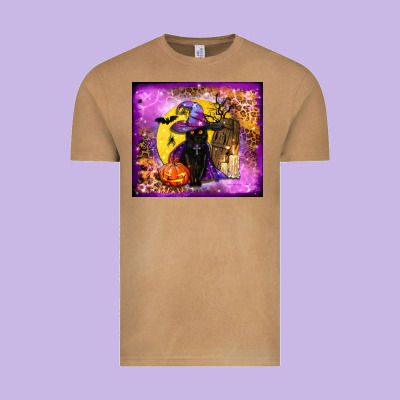 Witchy Cat Tumbler Vintage Tee Designed By Bundleandbundleshop
