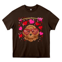 Chocolate Brown valentine's day toy poodle Heavy Core Tee - RanaPortraitStore