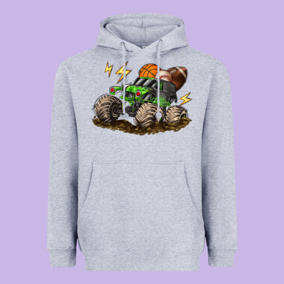 Monster Truck Sports Heavyweight Hoodie Designed By Lillyallendesigns