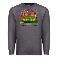 Charcoal Heather Mardi Gras truck Premium Sweatshirt - LillyAllenDesigns