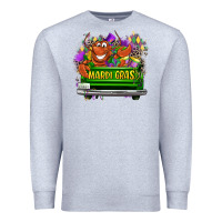 Heather Grey Mardi Gras truck Premium Sweatshirt - LillyAllenDesigns