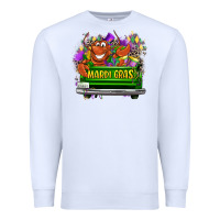White Mardi Gras truck Premium Sweatshirt - LillyAllenDesigns