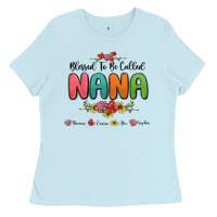 Baby Blue blessed to be called nana Ladies Tee - MaliasSmallBusiness