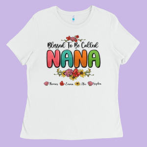 Blessed To Be Called Nana Ladies Tee Designed By Maliassmallbusiness