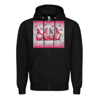 Black valentine's day gnomes Zipper Hoodie - MaliasSmallBusiness