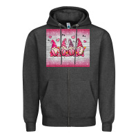 Charcoal Heather valentine's day gnomes Zipper Hoodie - MaliasSmallBusiness