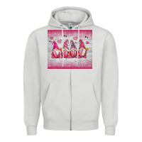 Dove Grey valentine's day gnomes Zipper Hoodie - MaliasSmallBusiness
