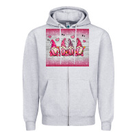 Heather Grey valentine's day gnomes Zipper Hoodie - MaliasSmallBusiness