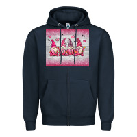 Navy valentine's day gnomes Zipper Hoodie - MaliasSmallBusiness